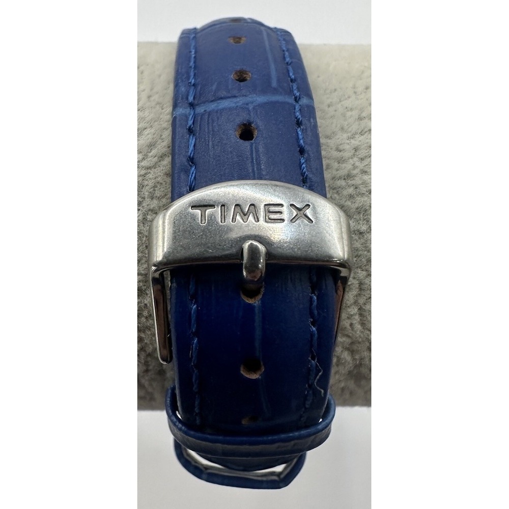 Timex Dark Blue Croco Patterned Ladies Watch‎ T2P093 New Battery 35MM 8" W9 - Picture 5 of 12